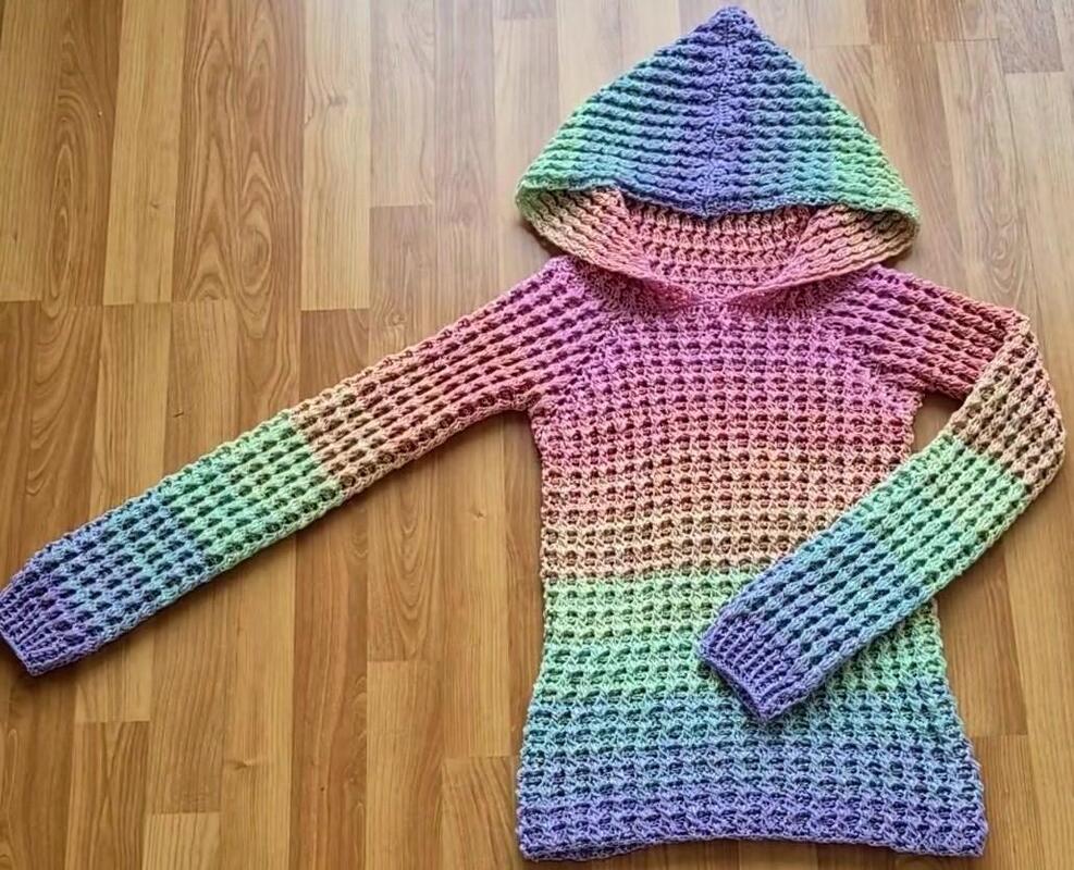 Pullover Gretel Kapuzenpullover Hoodie häkeln - Bild 8
