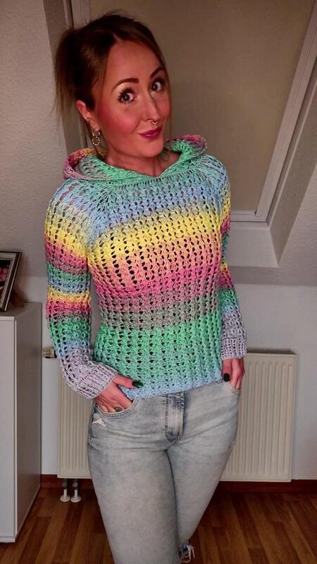Pullover Gretel Kapuzenpullover Hoodie häkeln - Bild 5