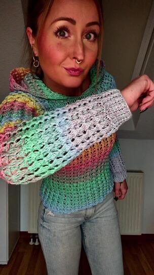 Pullover Gretel Kapuzenpullover Hoodie häkeln