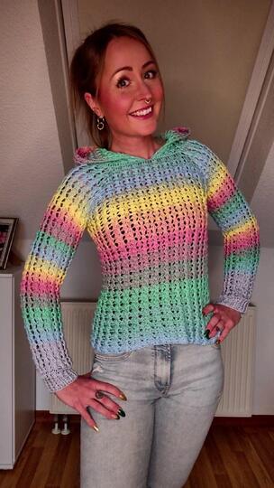 Pullover Gretel Kapuzenpullover Hoodie häkeln