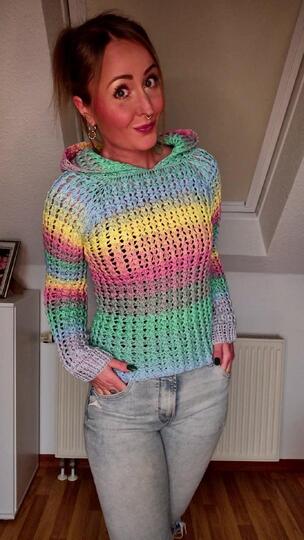 Pullover Gretel Kapuzenpullover Hoodie häkeln