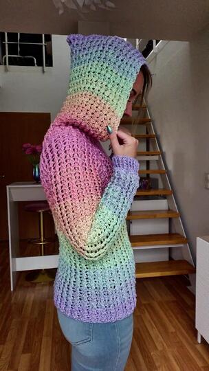 Pullover Gretel Kapuzenpullover Hoodie häkeln