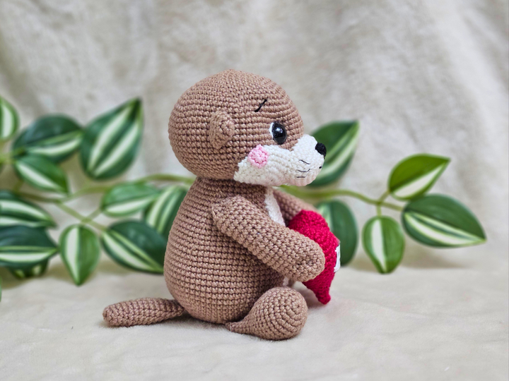 Crochet Pattern: Little Otter with a Heart