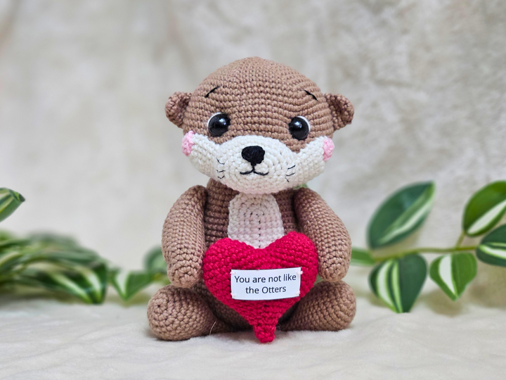 Crochet Pattern: Little Otter with a Heart
