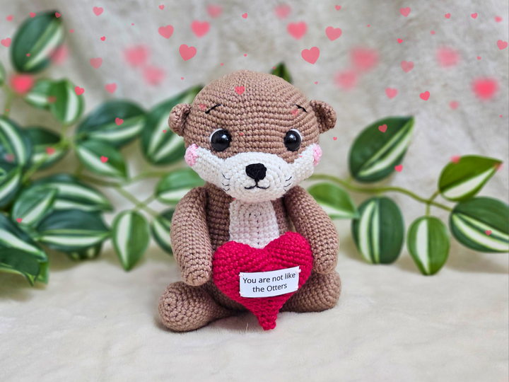 Crochet Pattern: Little Otter with a Heart