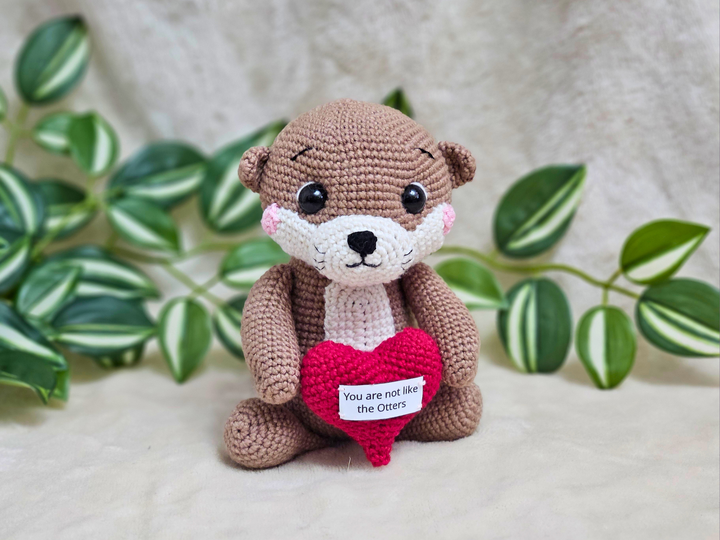 Crochet Pattern: Little Otter with a Heart