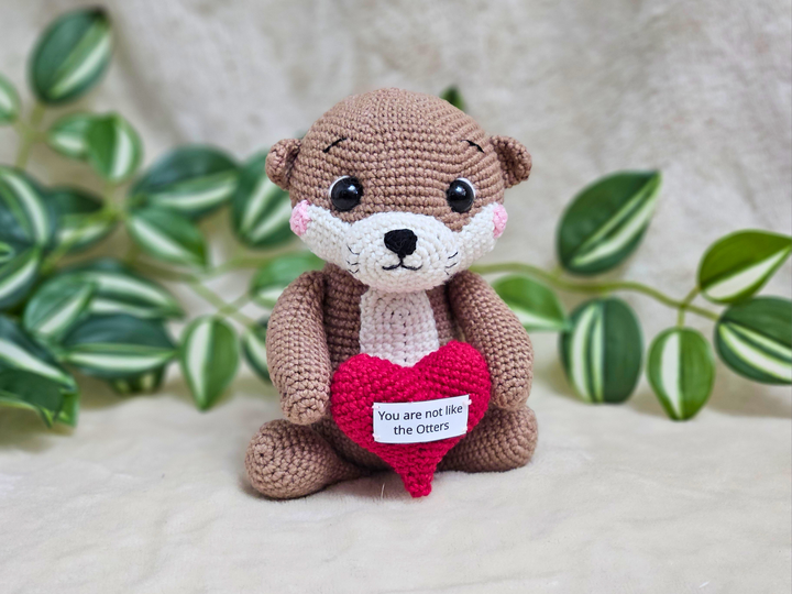 Crochet Pattern: Little Otter with a Heart