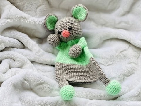 Häkelanleitung  Schnuffeltuch , Schmusetuch Maus