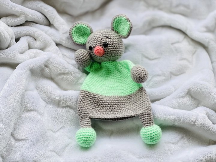 Häkelanleitung  Schnuffeltuch , Schmusetuch Maus
