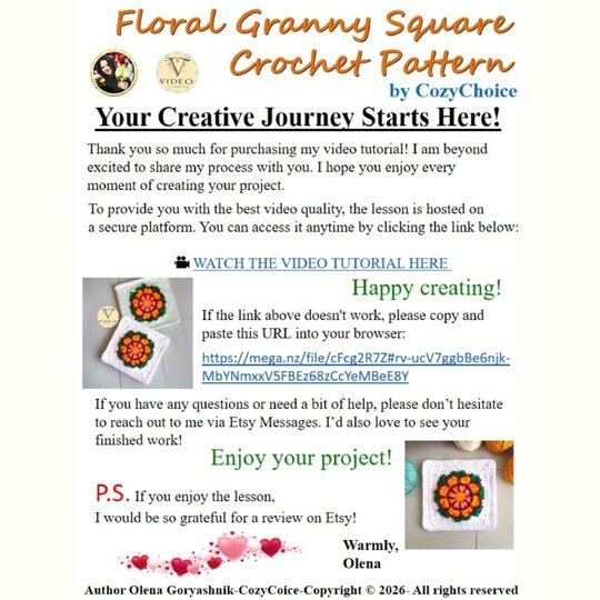 Floral Granny Square Crochet Pattern – Flower Layered Boho Apartment Decor