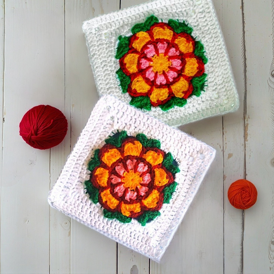 Floral Granny Square Crochet Pattern – Flower Layered Boho Apartment Decor