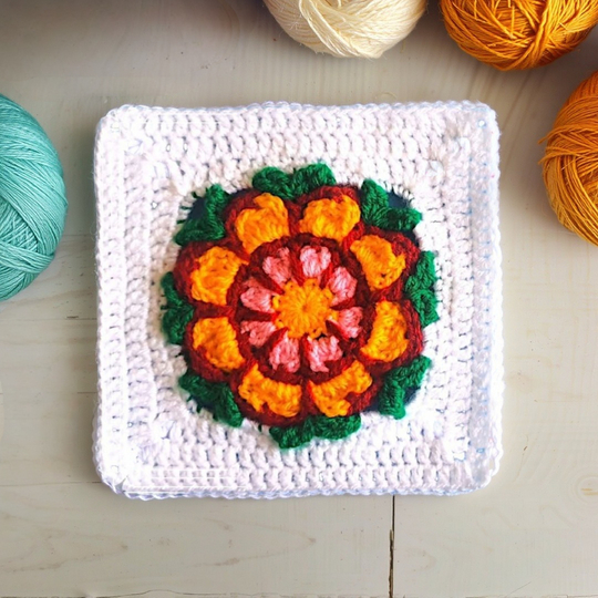 Floral Granny Square Crochet Pattern – Flower Layered Boho Apartment Decor