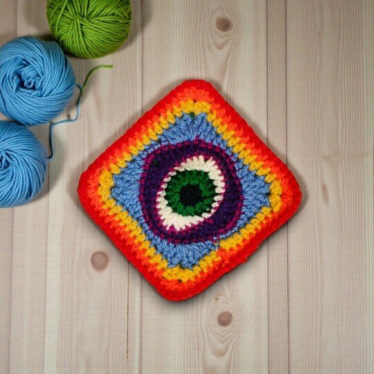 Nazar Evil Eye Granny Square Crochet Pattern - Ancient Amulet Protection