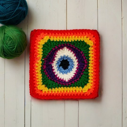 Nazar Evil Eye Granny Square Crochet Pattern - Ancient Amulet Protection