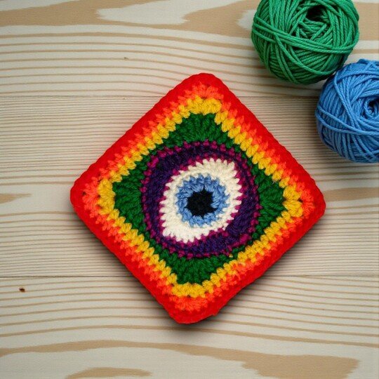 Nazar Evil Eye Granny Square Crochet Pattern - Ancient Amulet Protection