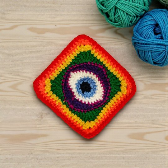 Nazar Evil Eye Granny Square Crochet Pattern - Ancient Amulet Protection
