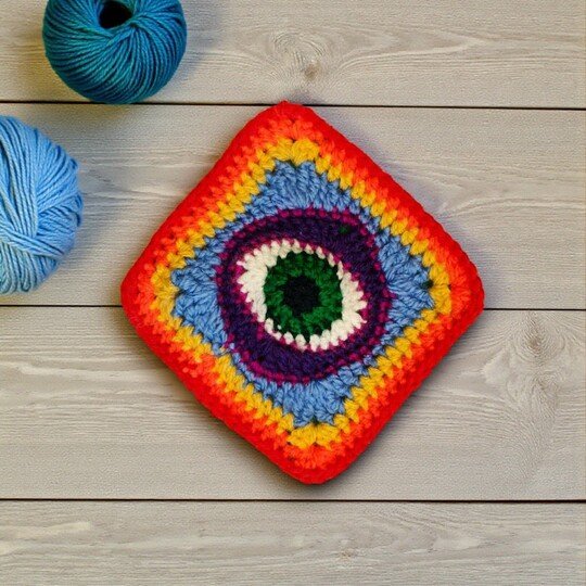 Nazar Evil Eye Granny Square Crochet Pattern - Ancient Amulet Protection