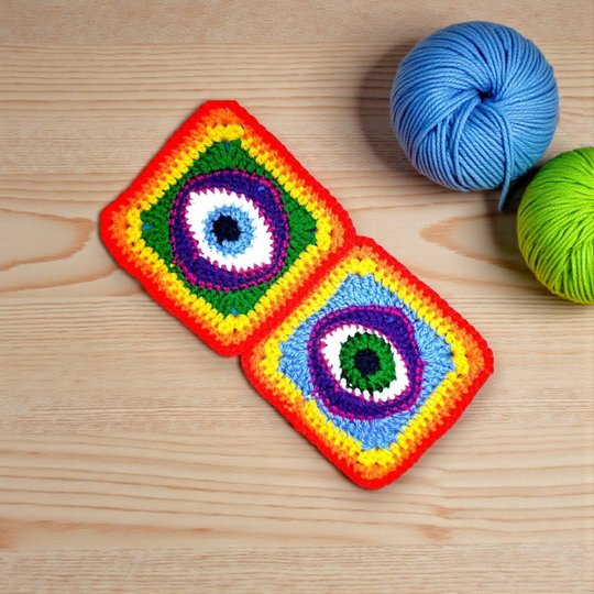 Nazar Evil Eye Granny Square Crochet Pattern - Ancient Amulet Protection