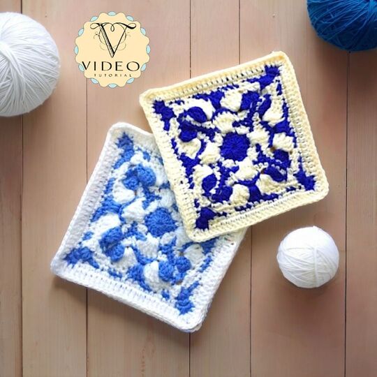 Mosaic Granny Square Pattern – Azulejos Aveiro Portuguese Tile Crochet