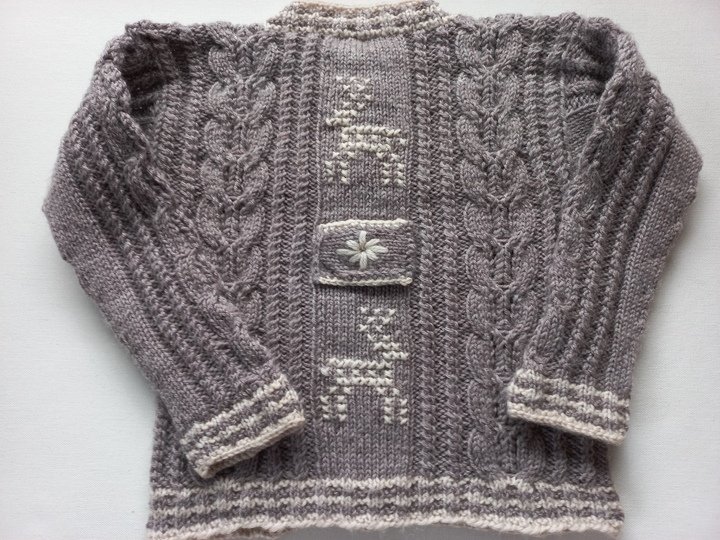 Strickanleitung Baby/Kleinkinder-TRACHTENJACKE, Schurwolle, Gr.98/104