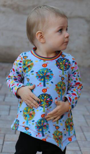 Schnittmuster Kindershirt, asymmetrisches Shirt, Nähanleitung und Schnitt