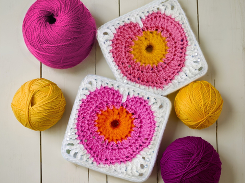 Heart Granny Square Crochet Pattern