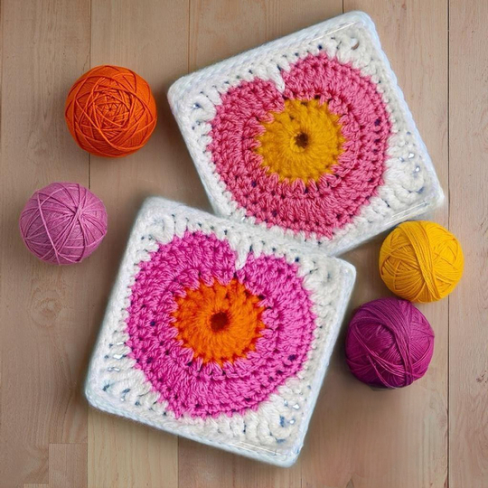 Heart Granny Square Crochet Pattern