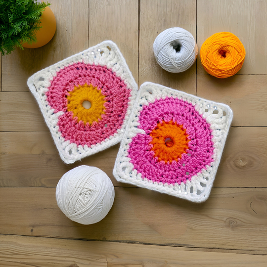 Heart Granny Square Crochet Pattern
