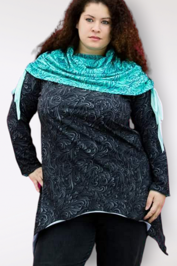 Schnittmuster Wasserfallshirt, Damenshirt, verschiedene Längen, Schnitt