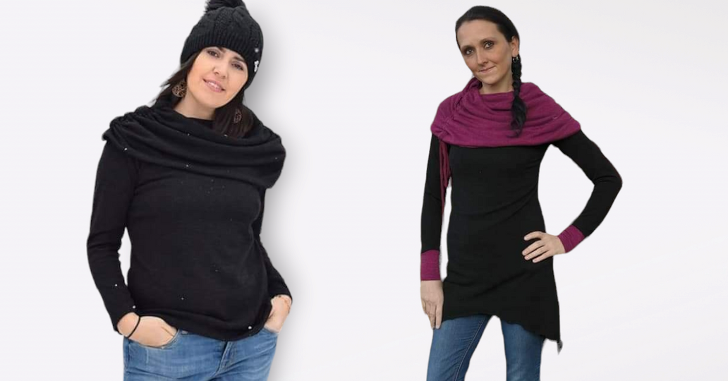 Schnittmuster Wasserfallshirt, Damenshirt, verschiedene Längen, Schnitt