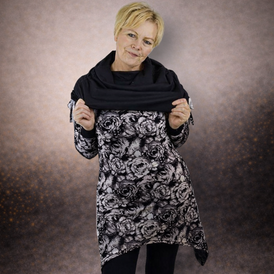 Schnittmuster Wasserfallshirt, Damenshirt, verschiedene Längen, Schnitt