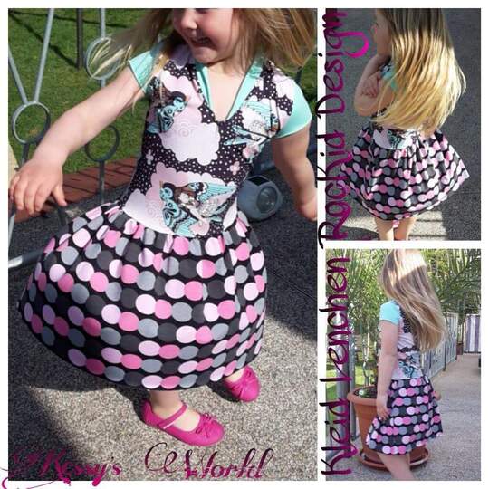 Schnittmuster Kinderkleid, verschiedene Rock- & Oberteilvarianten