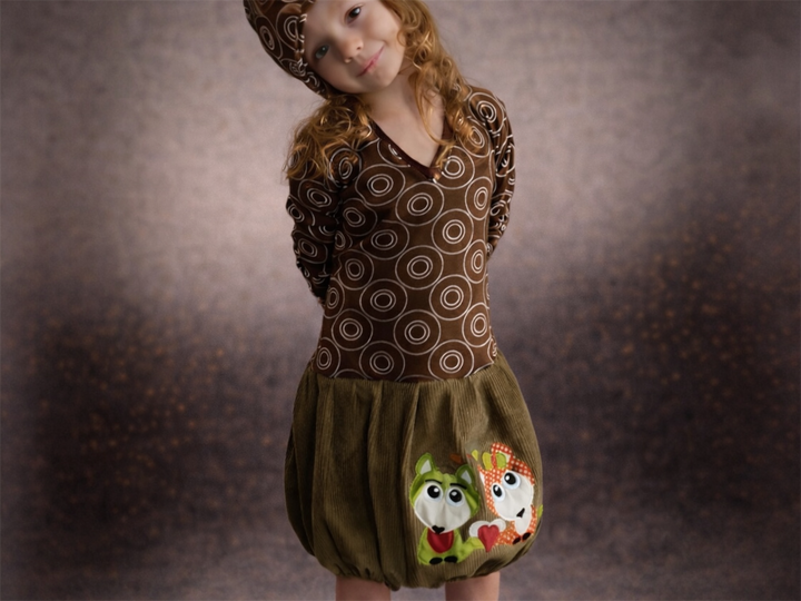 Schnittmuster Kinderkleid, verschiedene Rock- & Oberteilvarianten