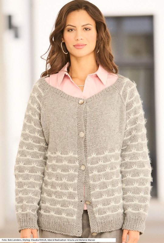 Raglanjacke mit Hebemaschenmuster - Bild 2