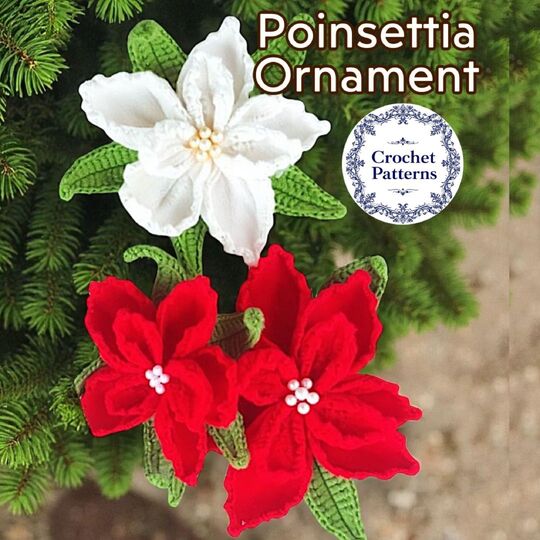 Poinsettia Crochet Pattern: Christmas Flower Ornament