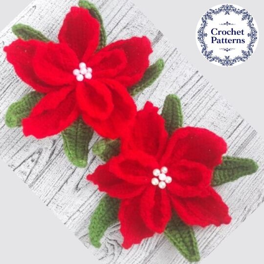 Poinsettia Crochet Pattern: Christmas Flower Ornament