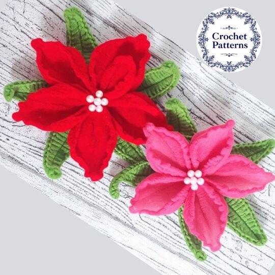 Poinsettia Crochet Pattern: Christmas Flower Ornament