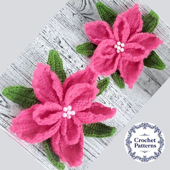 Poinsettia Crochet Pattern: Christmas Flower Ornament
