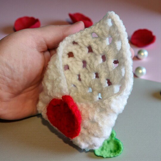 Valentines Plush Pocket Hug, Granny Square Envelope + 3 Heart Sizes