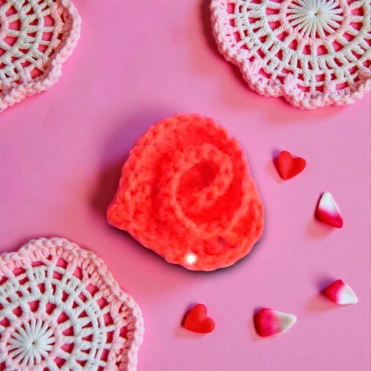 Swirly Rose Heart Valentines Plush