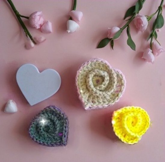 Swirly Rose Heart Valentines Plush