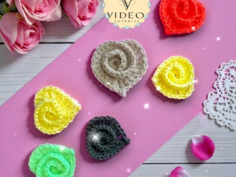 Swirly Rose Heart Valentines Plush