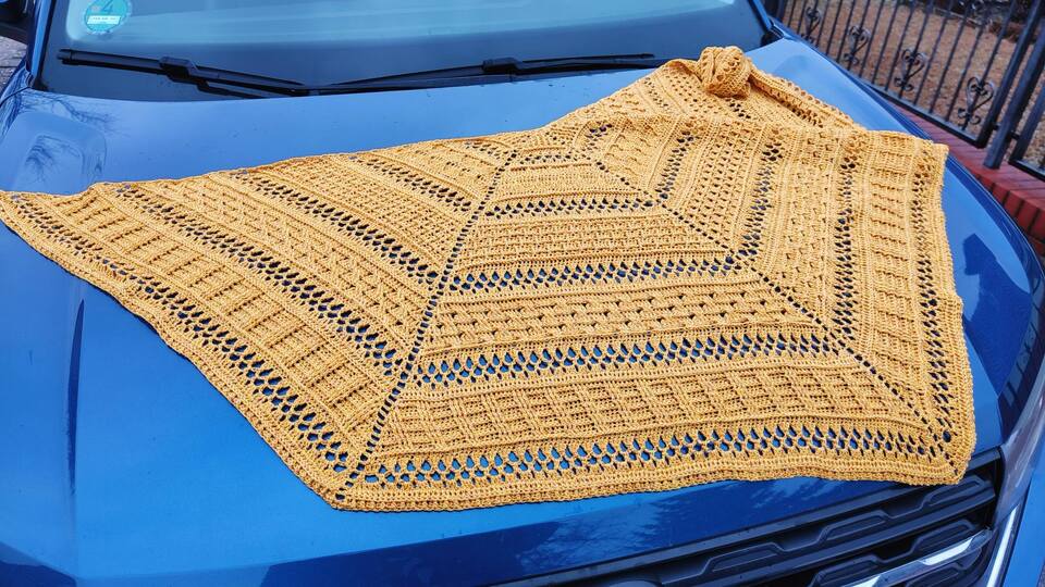 Crochet Pattern Pentagonal Scarf