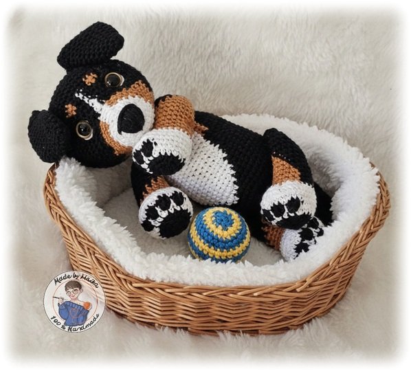 Einen knuddeligen Hund häkeln.