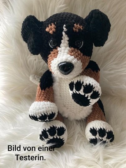 Einen knuddeligen Hund häkeln.