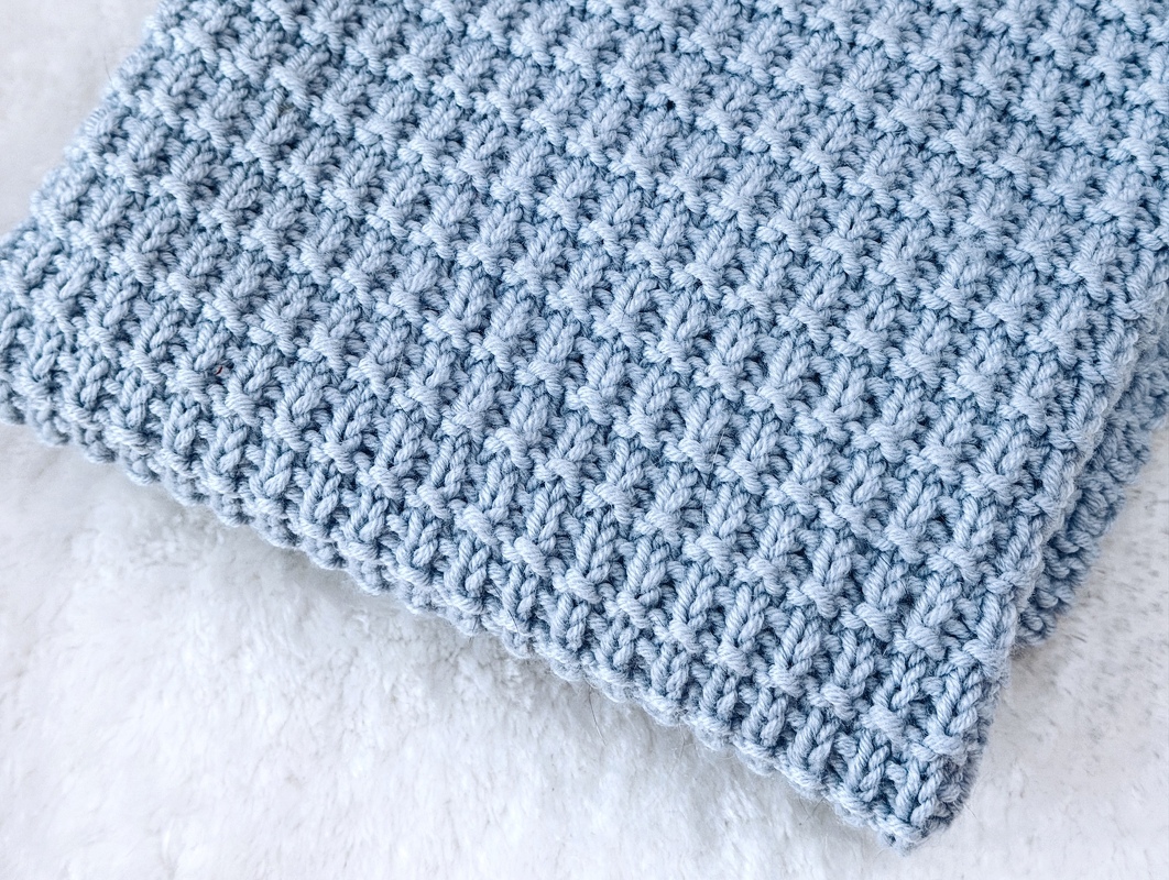 Seersucker Baby Blanket Knitting Pattern by Woolture