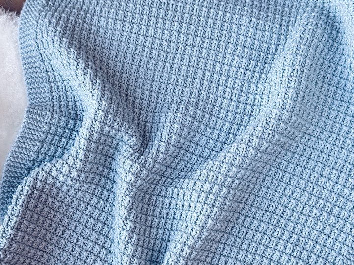 Strickanleitung Baby Decke im Seersucker Muster 4 Größen