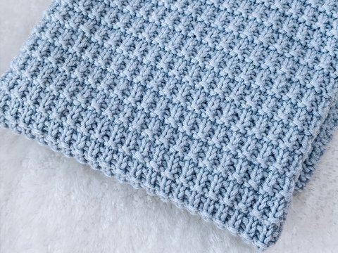 Strickanleitung Baby Decke im Seersucker Muster 4 Größen