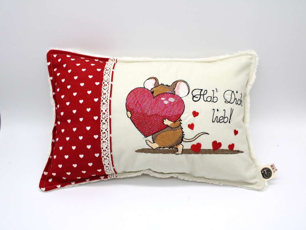 Stickdatei Maus Herzen Liebe Valentinstag 10x16cm - Bild 2