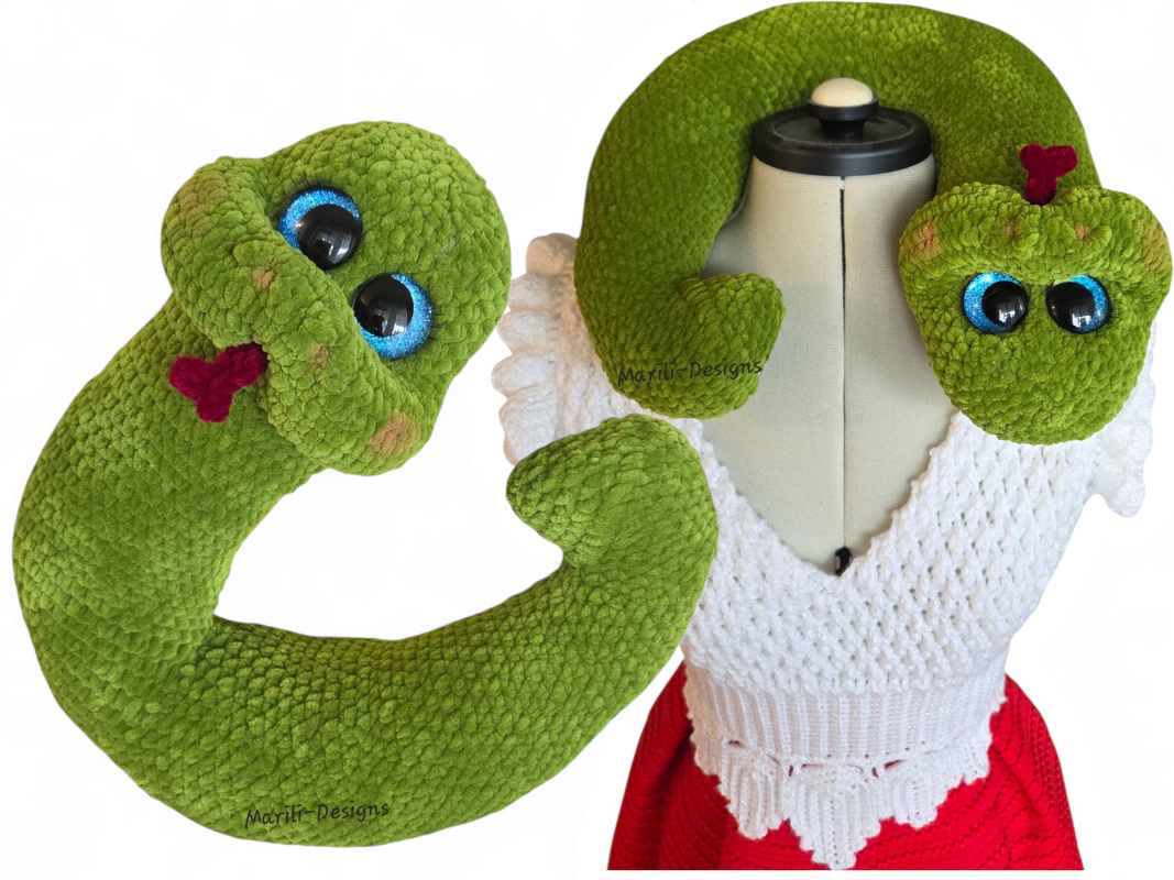 Crochet pattern for snake neck pillow